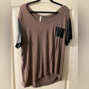 Young At Heart- Brown Top with Black Accents